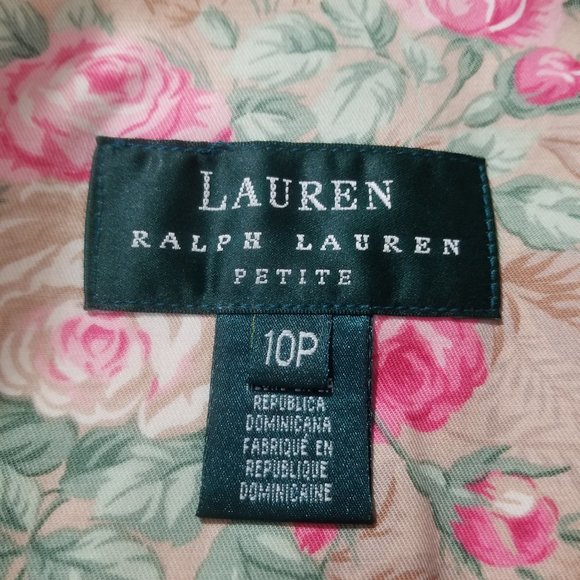 Lauren Ralph Lauren Tan Floral Roses Blazer Sz 10P - Picture 5 of 7